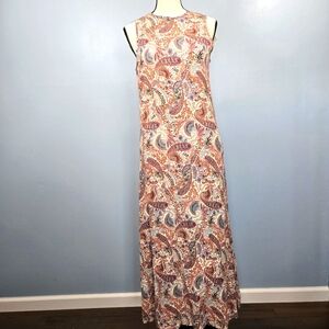 Womens‎ Paisley Desgin Sleeveless Maxi Dress Size XS Lined